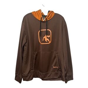 AND 1 Jersey Knit Fleece Lined Hoodie Sweatshirt Brown Basketball Pullover Large